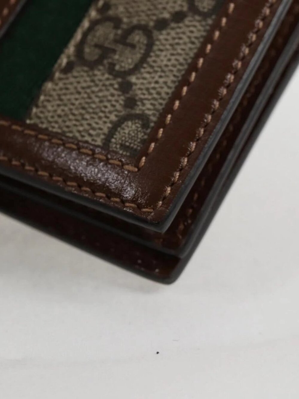 GUCCI GG Supreme Jackie WebbSherry Line Wallet PVC Beige 203495 Auth ki5817V - Picture 5 of 16